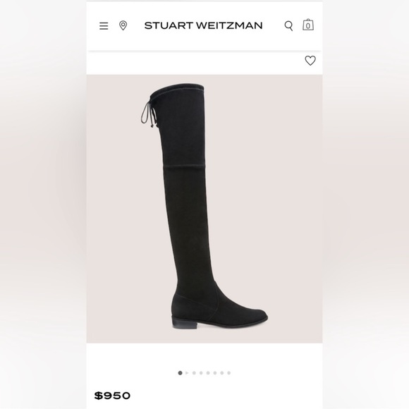 Stuart Weissman Black Suede Over The Knee Lowland Boot - Picture 1 of 9